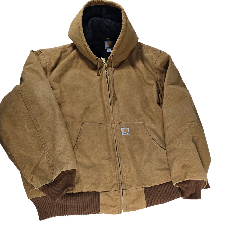Carhartt J140-BRN Duck Active Jacket Brown Quilted Flannel Lined Mens 2XL USA